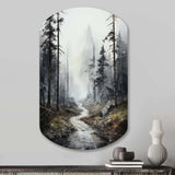 Meandering Road Thorugh Forest - Asymmetric Metal Wall Art