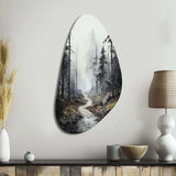 Meandering Road Thorugh Forest - Asymmetric Metal Wall Art