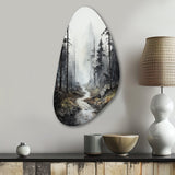 Meandering Road Thorugh Forest - Asymmetric Metal Wall Art