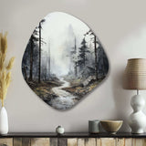 Meandering Road Thorugh Forest - Asymmetric Metal Wall Art