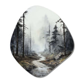 Meandering Road Thorugh Forest - Asymmetric Metal Wall Art