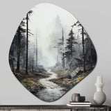 Meandering Road Thorugh Forest - Asymmetric Metal Wall Art