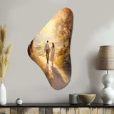 Romantic Couple Landscape Loves Journey - Asymmetric Metal Wall Art