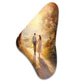 Romantic Couple Landscape Loves Journey - Asymmetric Metal Wall Art