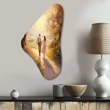 Romantic Couple Landscape Loves Journey - Asymmetric Metal Wall Art