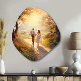 Romantic Couple Landscape Loves Journey - Asymmetric Metal Wall Art