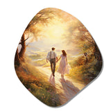 Romantic Couple Landscape Loves Journey - Asymmetric Metal Wall Art