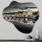 Black And White Rome Cityscape - Asymmetric Metal Wall Art