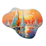 Sailboat Abstract Coastal Symphony II - Asymmetric Metal Wall Art