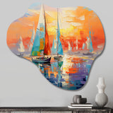 Sailboat Abstract Coastal Symphony II - Asymmetric Metal Wall Art