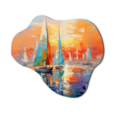 Sailboat Abstract Coastal Symphony II - Asymmetric Metal Wall Art