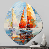 Sailboat Abstract Winds II - Asymmetric Metal Wall Art