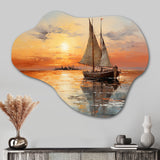 Sailboat Celestial Voyages II - Asymmetric Metal Wall Art