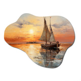 Sailboat Celestial Voyages II - Asymmetric Metal Wall Art