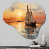 Sailboat Celestial Voyages II - Asymmetric Metal Wall Art