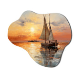 Sailboat Celestial Voyages II - Asymmetric Metal Wall Art