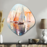 Minimalism Sailboat Rhythms IX - Asymmetric Metal Wall Art