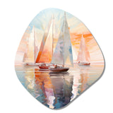 Minimalism Sailboat Rhythms IX - Asymmetric Metal Wall Art