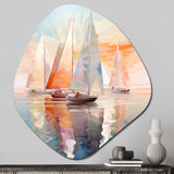 Minimalism Sailboat Rhythms IX - Asymmetric Metal Wall Art