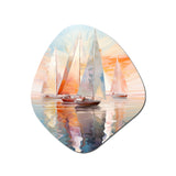 Minimalism Sailboat Rhythms IX - Asymmetric Metal Wall Art