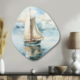 Minimalism Sailboat Serene II - Asymmetric Metal Wall Art