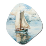 Minimalism Sailboat Serene II - Asymmetric Metal Wall Art