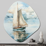 Minimalism Sailboat Serene II - Asymmetric Metal Wall Art