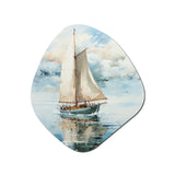 Minimalism Sailboat Serene II - Asymmetric Metal Wall Art