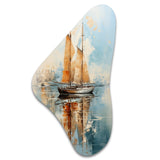 Minimalism Sailboat Serene III - Asymmetric Metal Wall Art