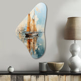 Minimalism Sailboat Serene III - Asymmetric Metal Wall Art