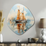 Minimalism Sailboat Serene III - Asymmetric Metal Wall Art