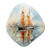 Minimalism Sailboat Serene III - Asymmetric Metal Wall Art