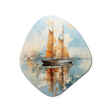 Minimalism Sailboat Serene III - Asymmetric Metal Wall Art