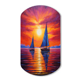 Sailboat Sunset Sails - Asymmetric Metal Wall Art