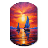 Sailboat Sunset Sails - Asymmetric Metal Wall Art