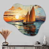 Sailboat Surreal Voyage - Asymmetric Metal Wall Art