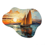 Sailboat Surreal Voyage - Asymmetric Metal Wall Art