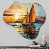 Sailboat Surreal Voyage - Asymmetric Metal Wall Art