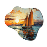 Sailboat Surreal Voyage - Asymmetric Metal Wall Art