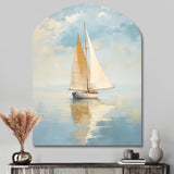 Sailboat Whispering Breezes I - Asymmetric Metal Wall Art