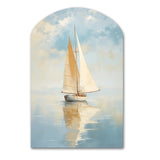 Sailboat Whispering Breezes I - Asymmetric Metal Wall Art