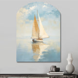 Sailboat Whispering Breezes I - Asymmetric Metal Wall Art