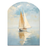 Sailboat Whispering Breezes I - Asymmetric Metal Wall Art