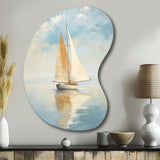 Sailboat Whispering Breezes I - Asymmetric Metal Wall Art