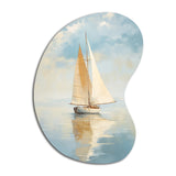 Sailboat Whispering Breezes I - Asymmetric Metal Wall Art