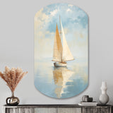 Sailboat Whispering Breezes I - Asymmetric Metal Wall Art