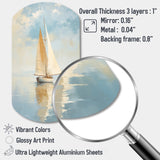 Sailboat Whispering Breezes I - Asymmetric Metal Wall Art