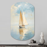 Sailboat Whispering Breezes I - Asymmetric Metal Wall Art