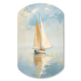 Sailboat Whispering Breezes I - Asymmetric Metal Wall Art