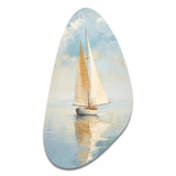 Sailboat Whispering Breezes I - Asymmetric Metal Wall Art